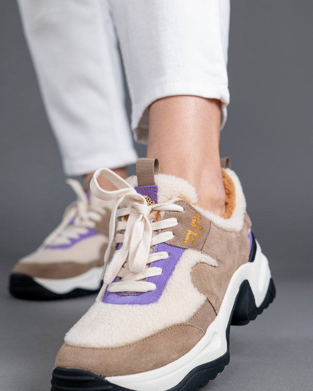 Pantofi sport piele naturala cu blana - OVA
