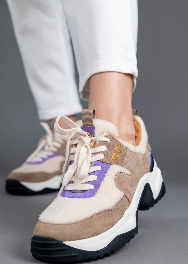 Pantofi sport piele naturala cu blana - OVA