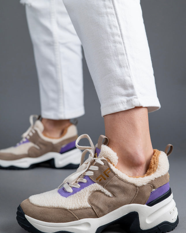 Pantofi sport piele naturala cu blana - OVA