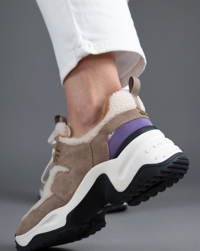 Pantofi sport piele naturala cu blana - OVA