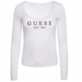 Bluza femei Guess - alb cu scris negru