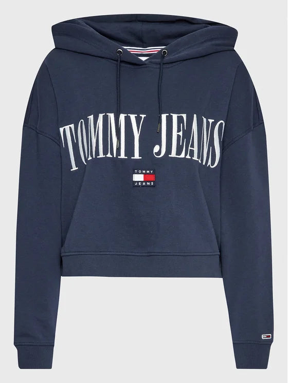 Bluza femei Tommy Jeans cu gluga - blue